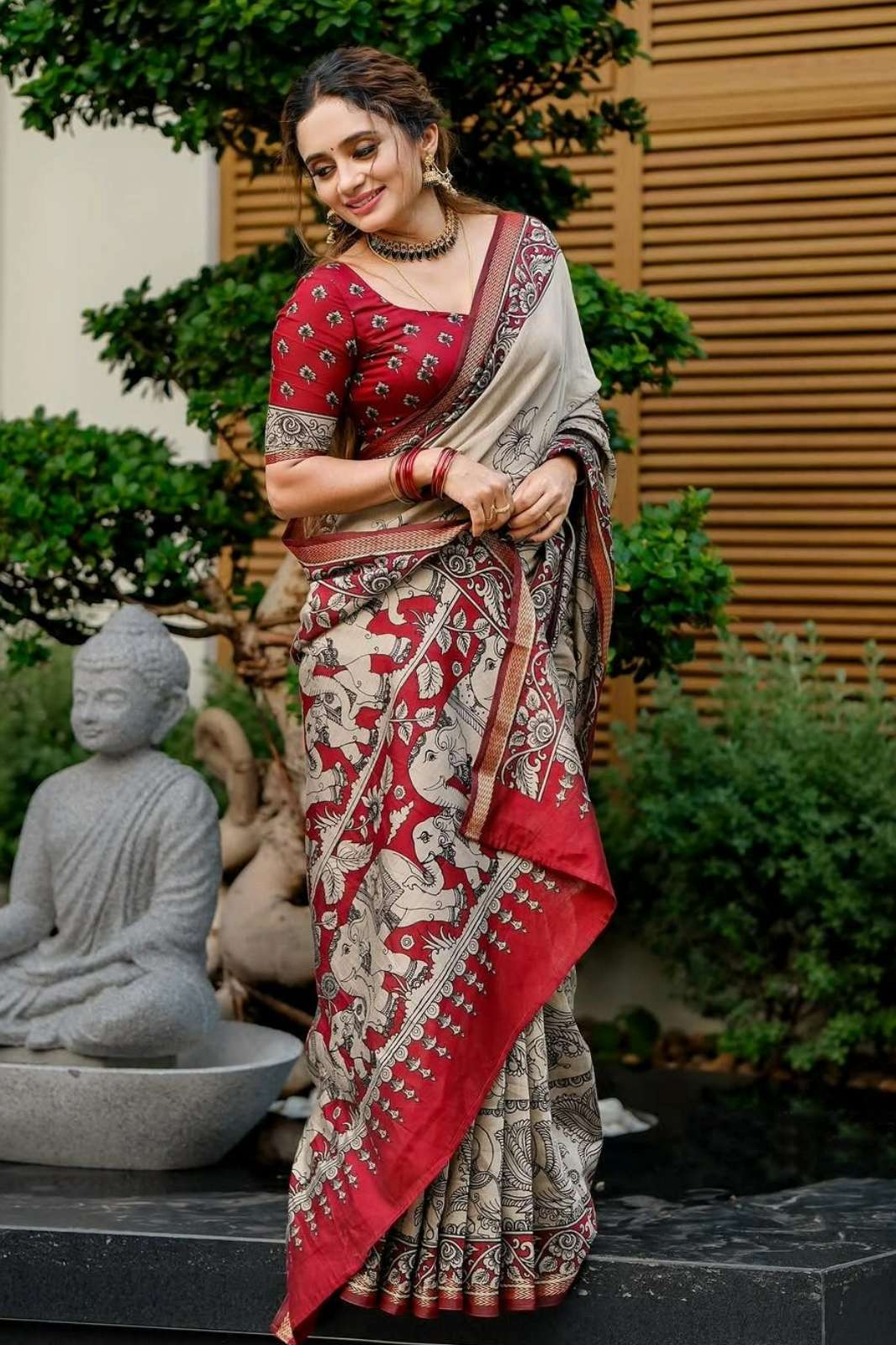 Shri Balaji Emporium KP 23518 Linen Cotton Digital Print Work Saree