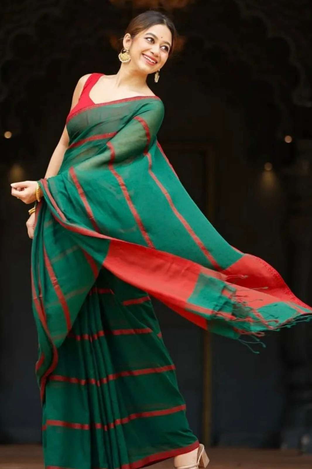 Shri Balaji Emporium KP 23519 Linen Cotton Digital Print Work Saree