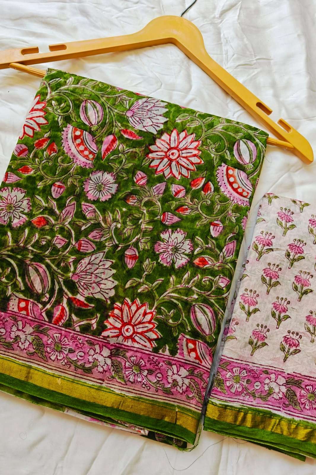 Shri Balaji Emporium RF 23668 Traditional Hand Block Printed Chanderi Silk Saree