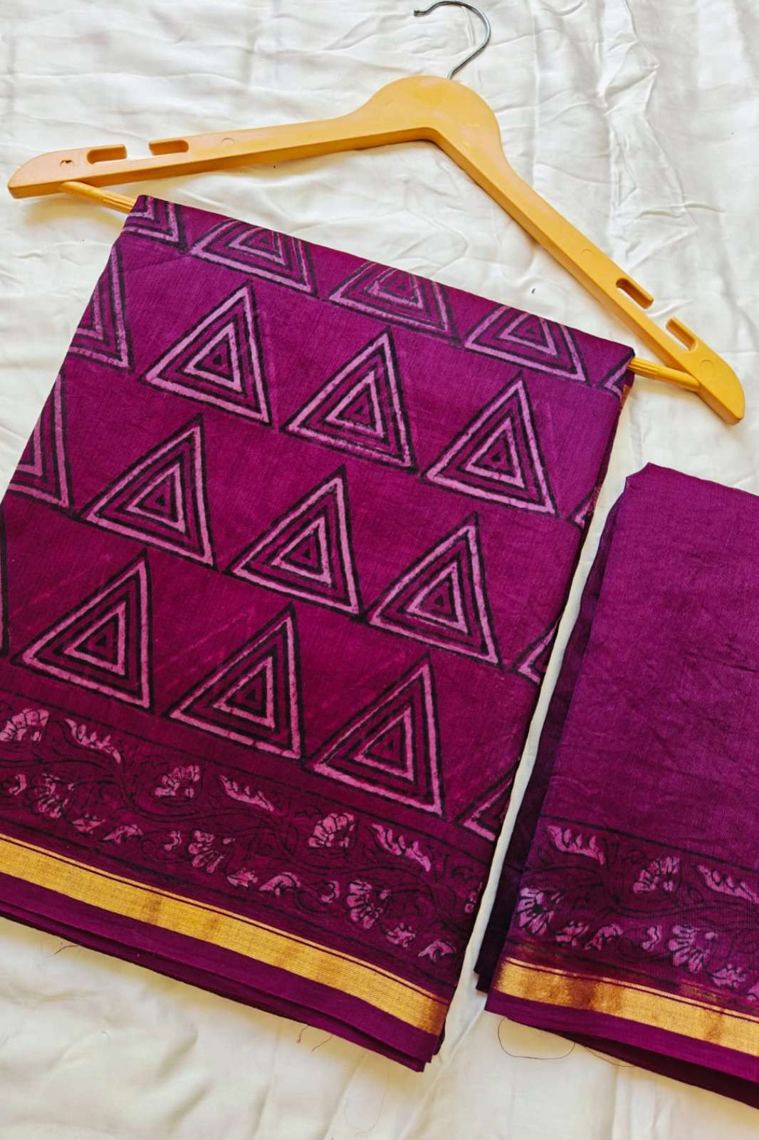 Shri Balaji Emporium RF 23668 Traditional Hand Block Printed Chanderi Silk Saree