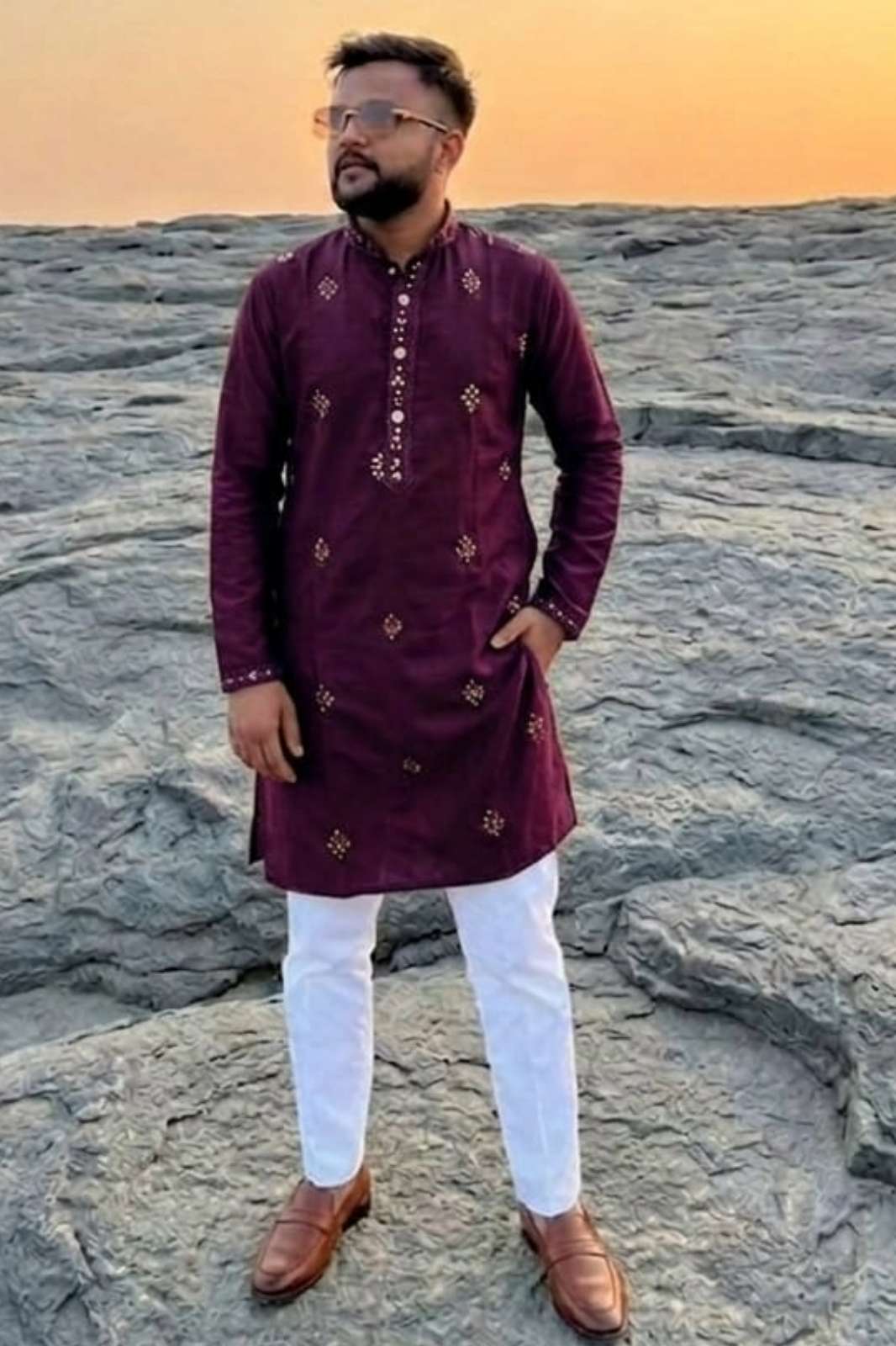Shri Balaji Emporium SK 23169 Rayon Silk Embroidery Work Mens Kurta Payjama