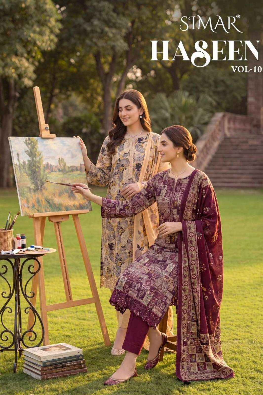 SIMAR HASEEN VOL 10 VISCOSE MUSLIN DIGITAL PRINT & EMBROIDERY WORK SUIT