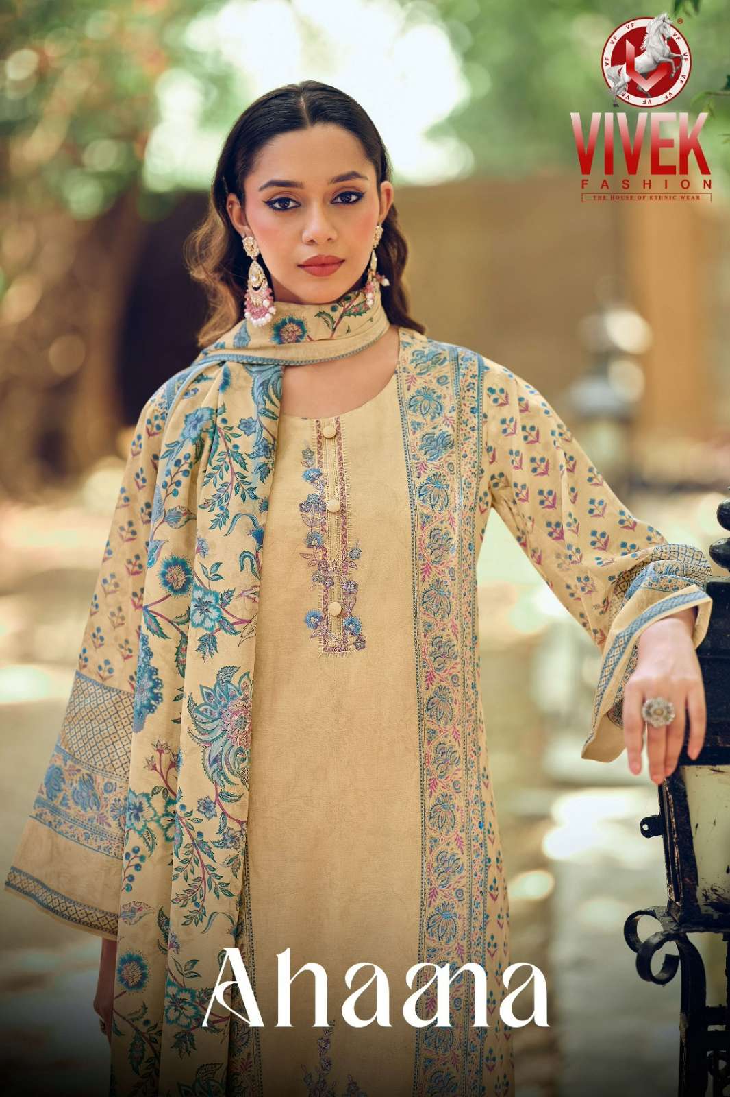VIVEK AHAANA PREMIUM MUL COTTON DIGITAL PRINT & EMBROIDERY WORK SUIT