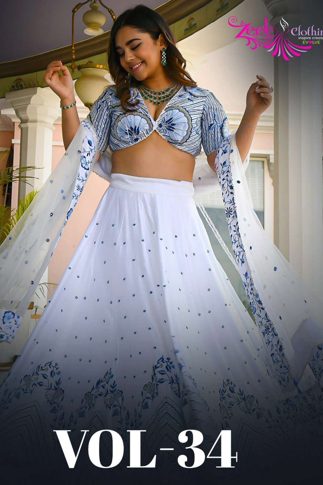 ZEEL VOL 34 Satin Zari and Sequins & Embroidery Work Lehenga Choli