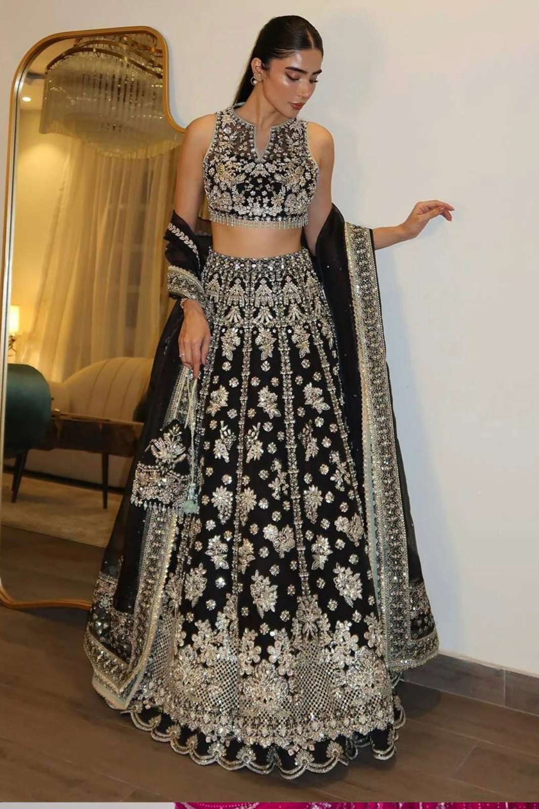 Balaji Emporium presents FB H104 Chinnon silk lehenga with Zari sequins & Dori work for Wedding season