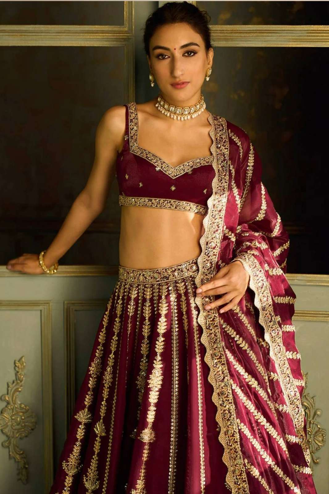 Balaji Emporium presents HM P9 Kasturi silk  lehenga with Zari sequins & Dori work for Wedding season