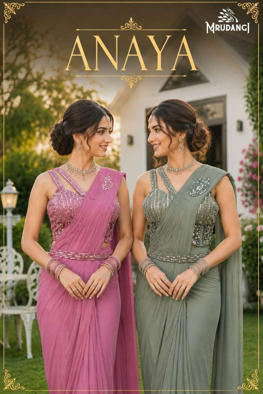 MRUDANGI ANAYA READY TO WEAR REAL PREMIUM LYCRA HEAVY WORK SAREE