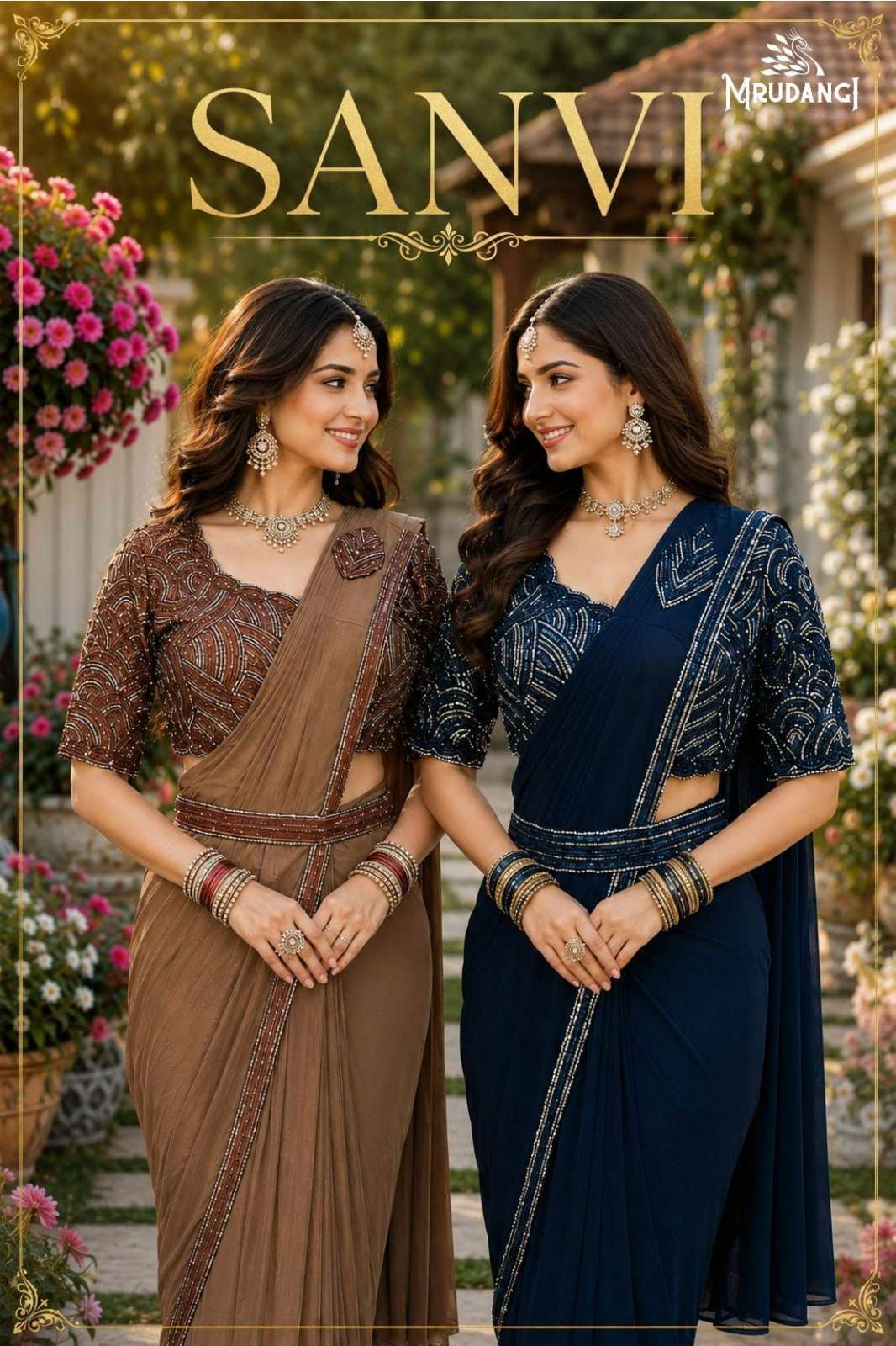 MRUDANGI SANVI READY TO WEAR REAL PREMIUM LYCRA HEAVY WORK SAREE
