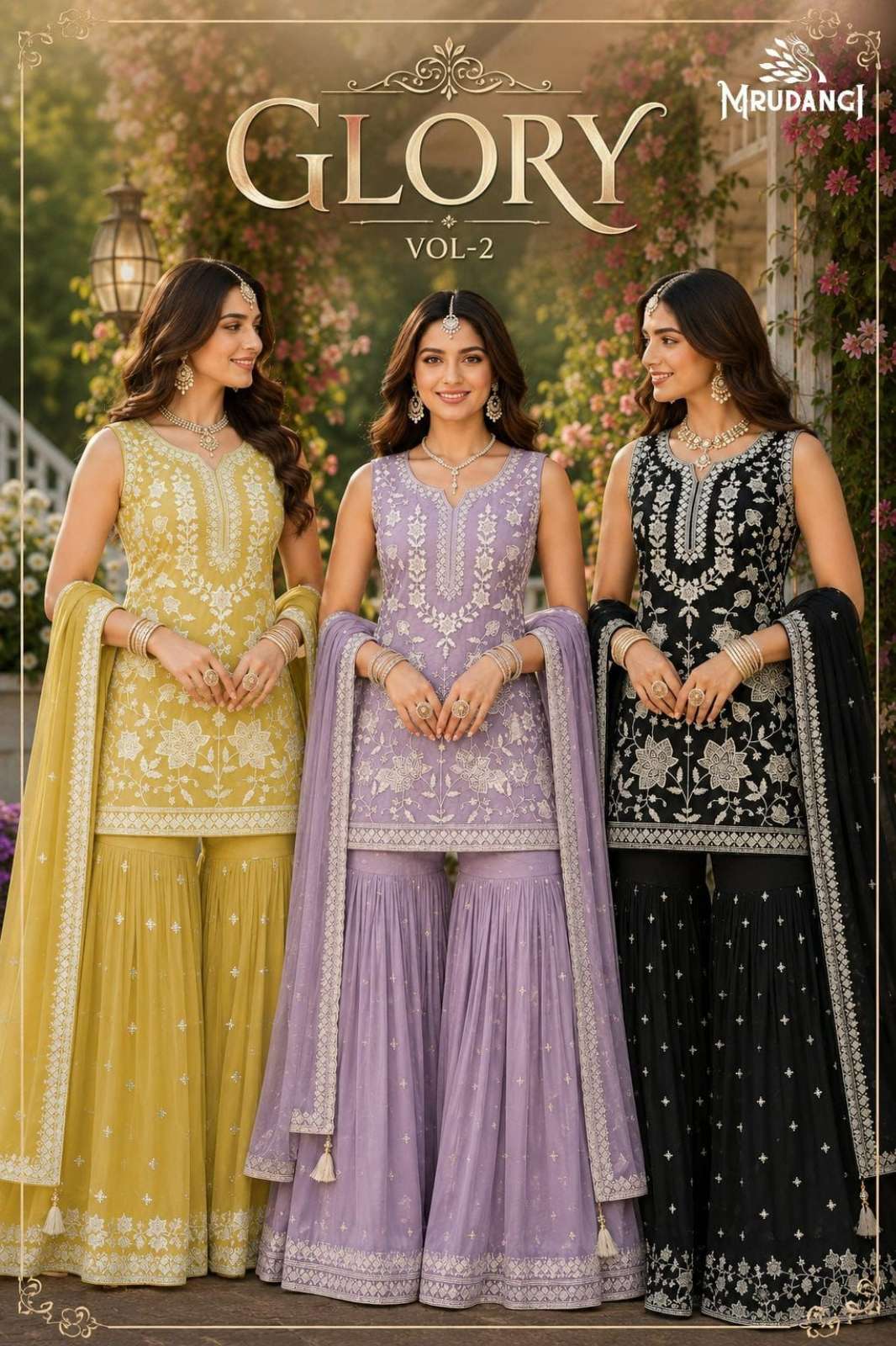 MRUNDANGI GLORY VOL 2READY TO WEAR PREMIUM CHIFFON EMBROIDERED SEQUENCE WORK SUIT 