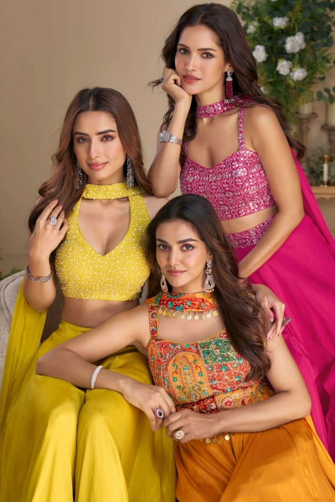 SAYURI DIVYA READY TO WEAR GEROGETTE EMBROIDERED SHARARA SUIT