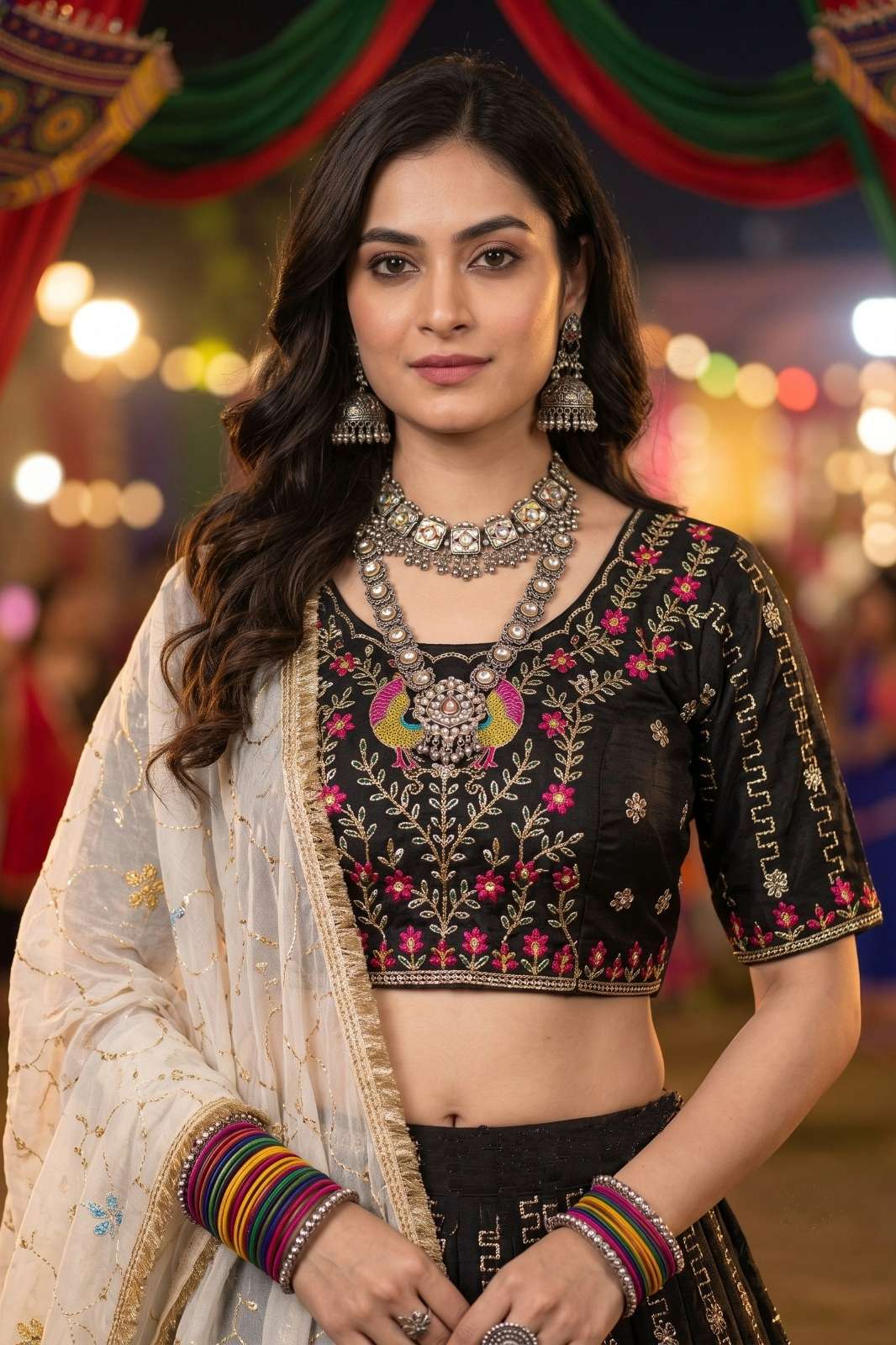 SENHORA Presents GARBI VOL 1 Party wear Roman silk with Multi Thread work and sequins Embroidery Lehenga 
