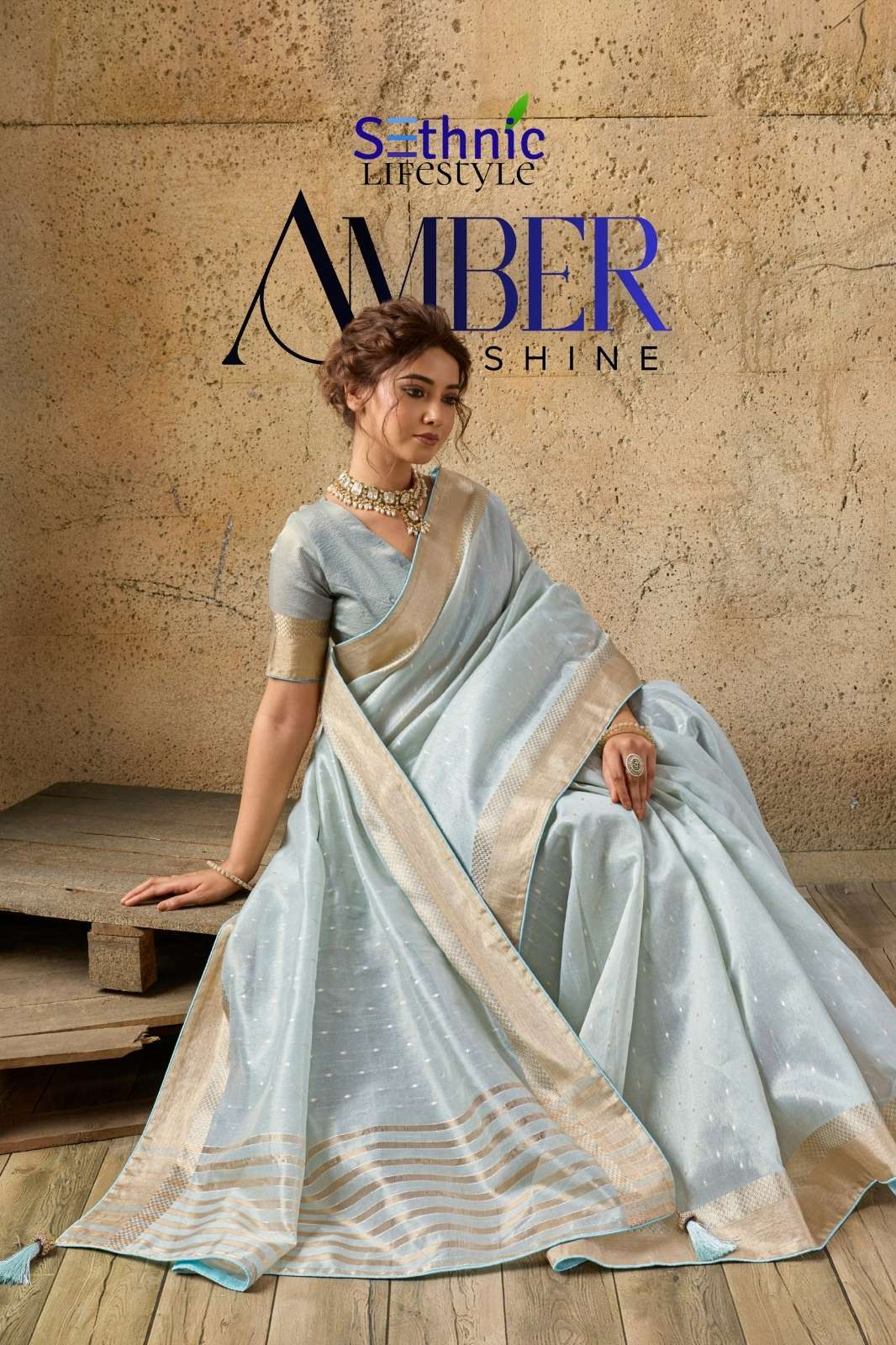 Sethnic Lifestyle Amber Shine 129001 TO 129005 Linen Woven Sarees collection