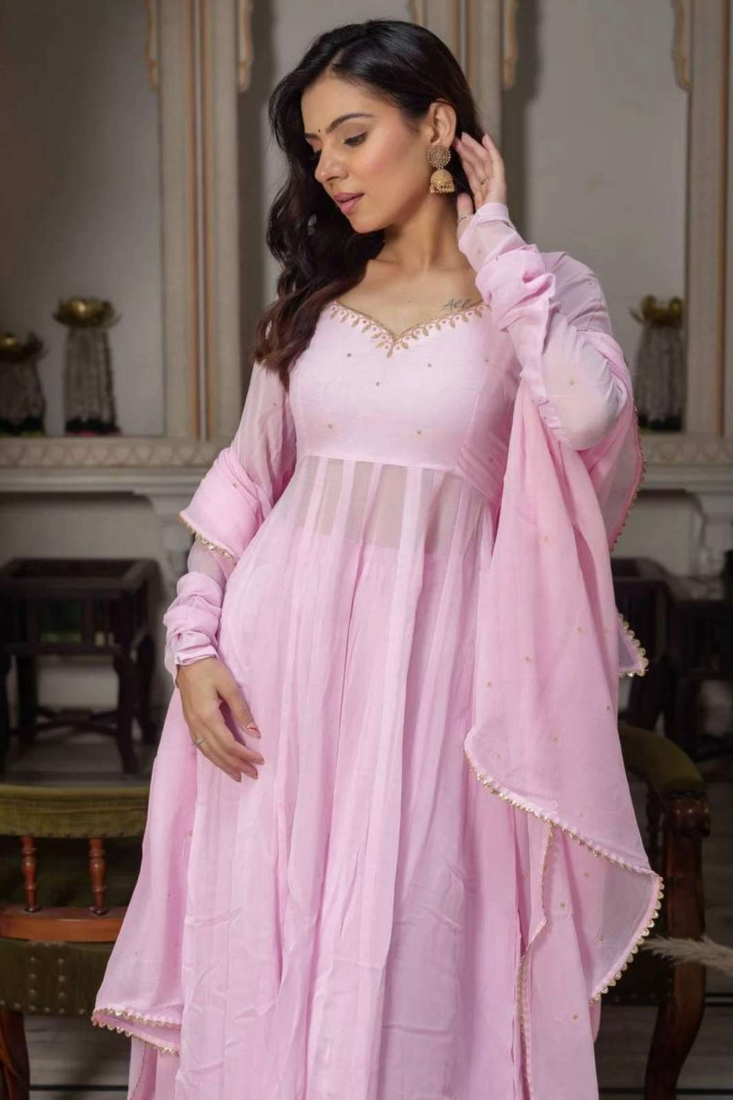 Shri Balaji Emporium KD 1636 Ready to Wear Printed Faux Georgette Anarkali Suit