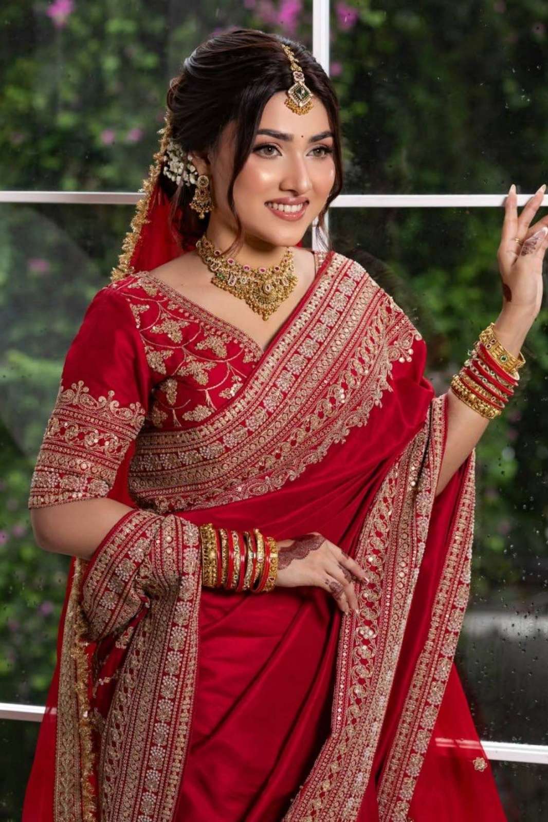 Shri Balaji Emporium KD 636 Designer Japan Satin Thread & Sequence work Saree With Dupatta 