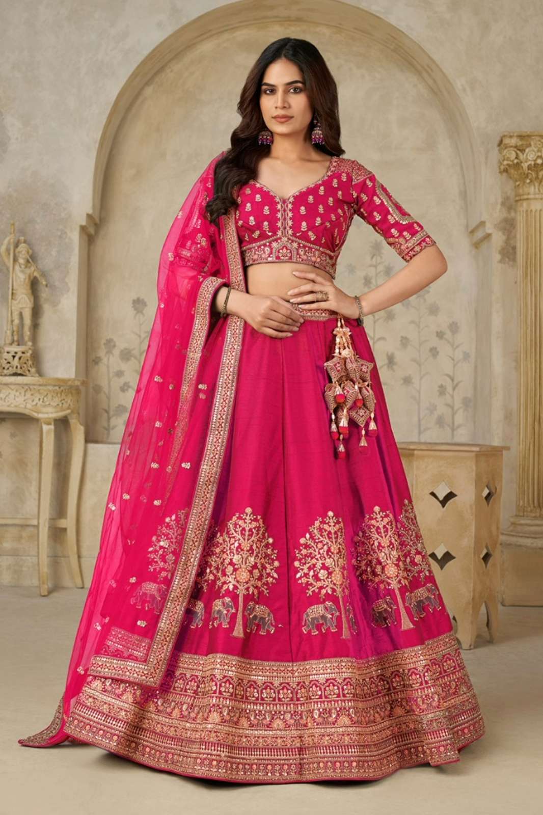 Shri Balaji Emporium KF 2102 Royal Antique Lehenga with Intricate Elephant Zari Work