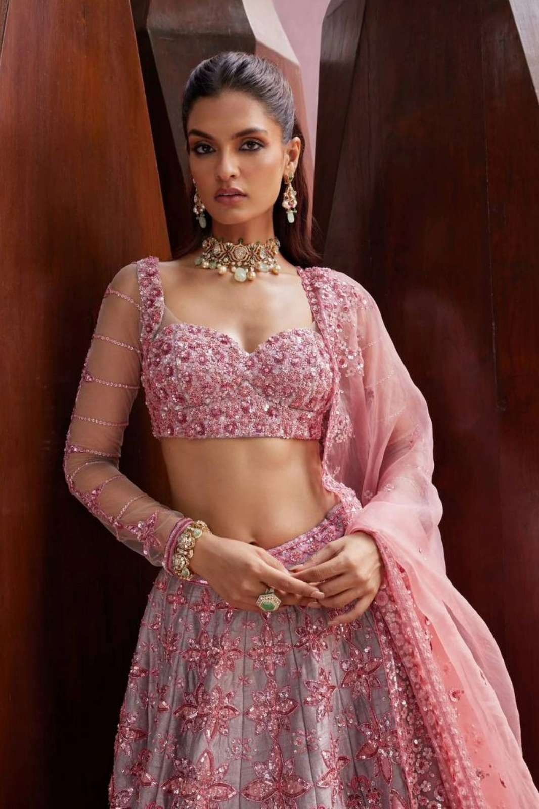 Shri Balaji Emporium Presents HM P26 Thai silk lehenga with sequins Dori & thread work  lehenga 