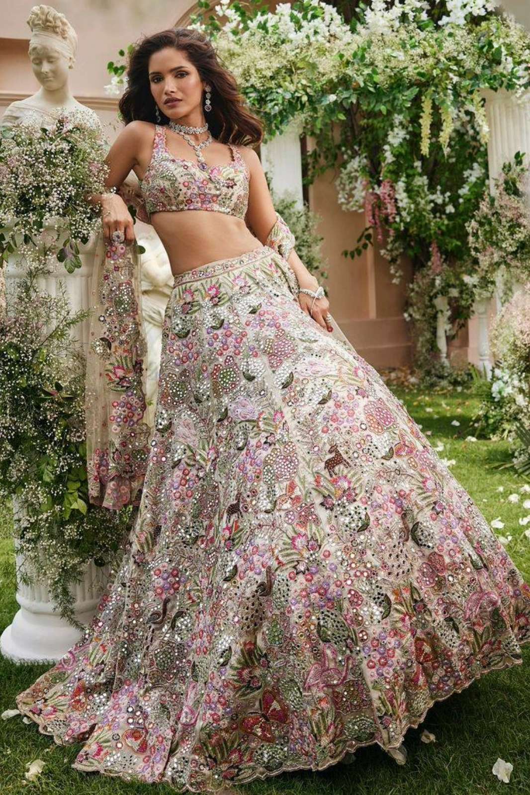 Shri Balaji Emporium Presents HM P27 Faux Georgette lehenga with sequins Dori & zari work