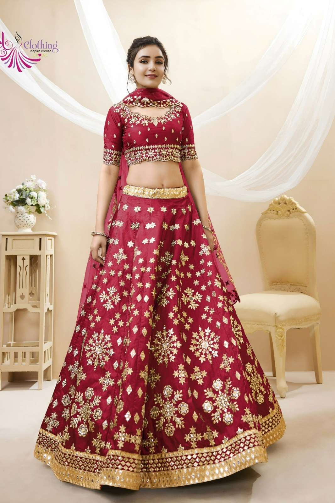 ZEEL Angelic Vol 1 Art Silk foil and zari embroidery work Lehenga