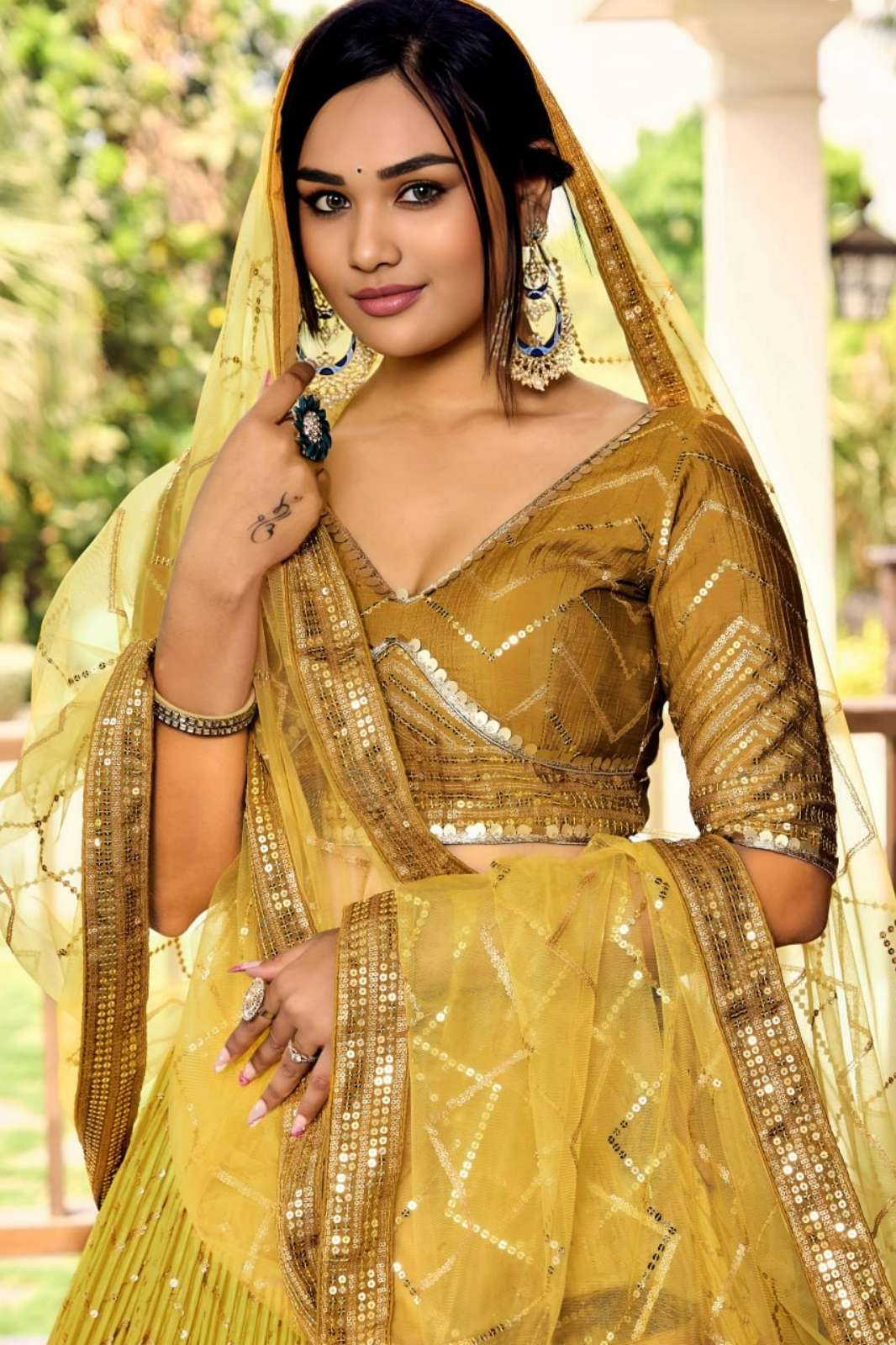 Zeel presents 5057 Chinnon Thread & Sequins Embroidery Work Wedding Lehenga
