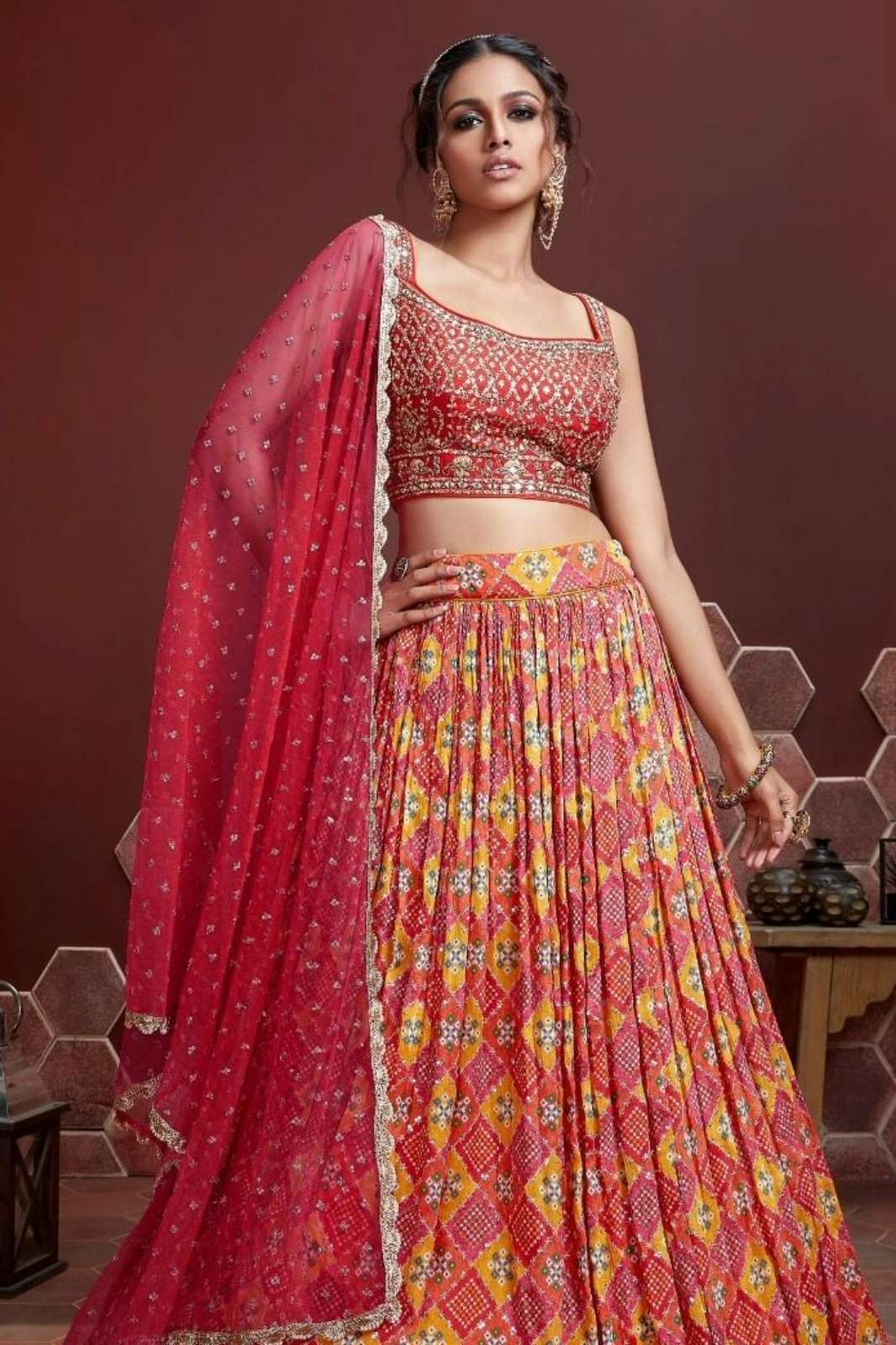 Zeel Presents MANDAKINI VOL 1 Chinnon silk Lehenga with embroidery and Mirror Work 