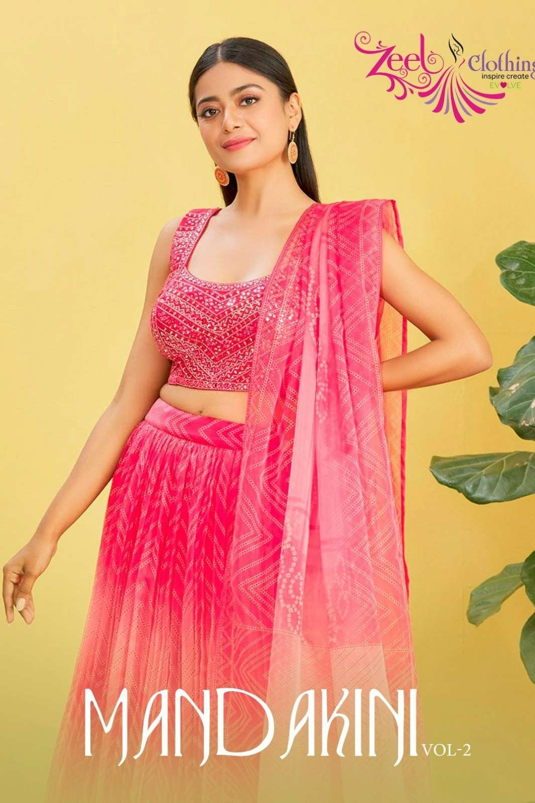 Zeel Presents MANDAKINI VOL 2 Organza Lehenga with embroidered mirror work with sequence and zari work 
