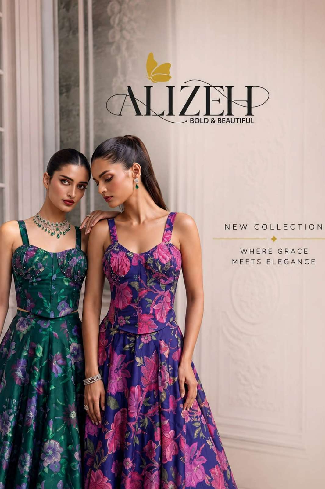 Alizeh 9019 to 9022  Beautiful Readymade designer Tabby Organza Lehenga
