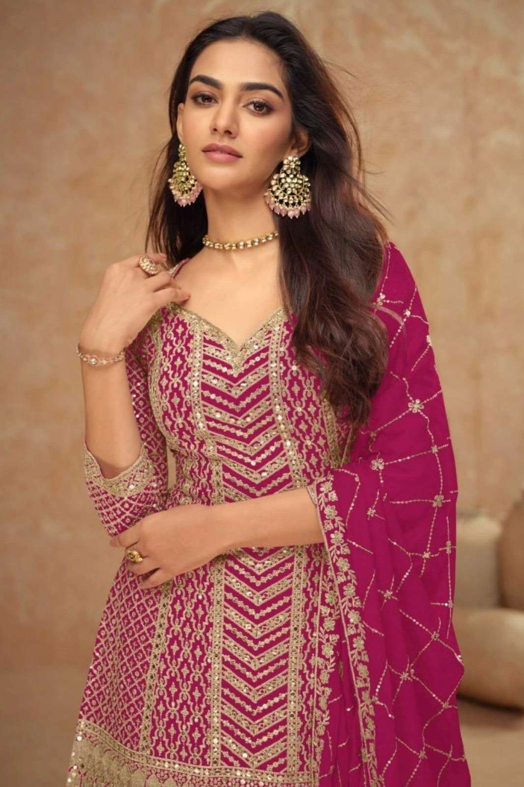 Gulkayra Palak Vol 5 Real Chinon ready to wear Plazzo suit for wedding wear 