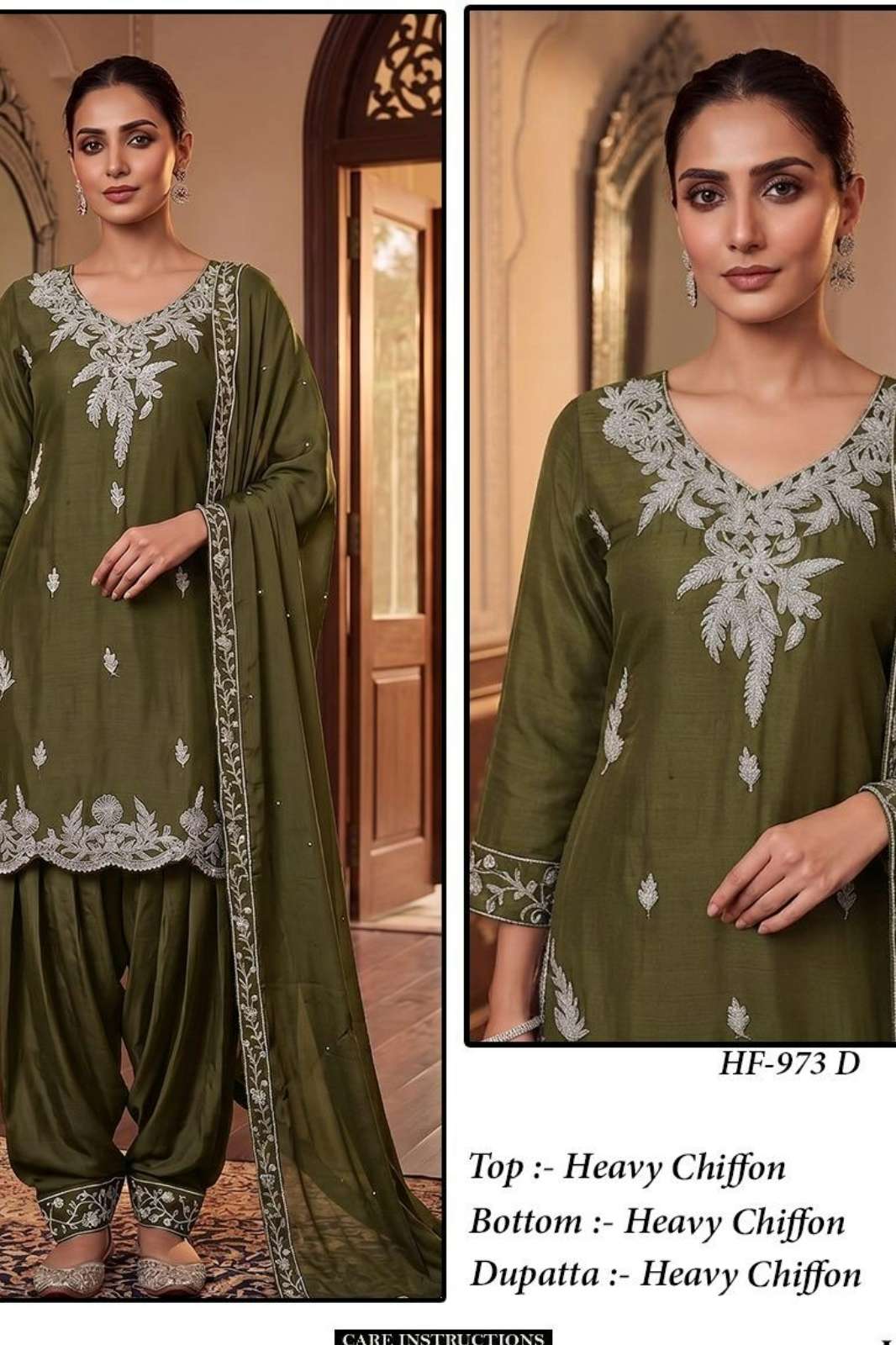 HOOR TEX HF 973 A To D Heavy Chiffon ready to wear pakistani suit 