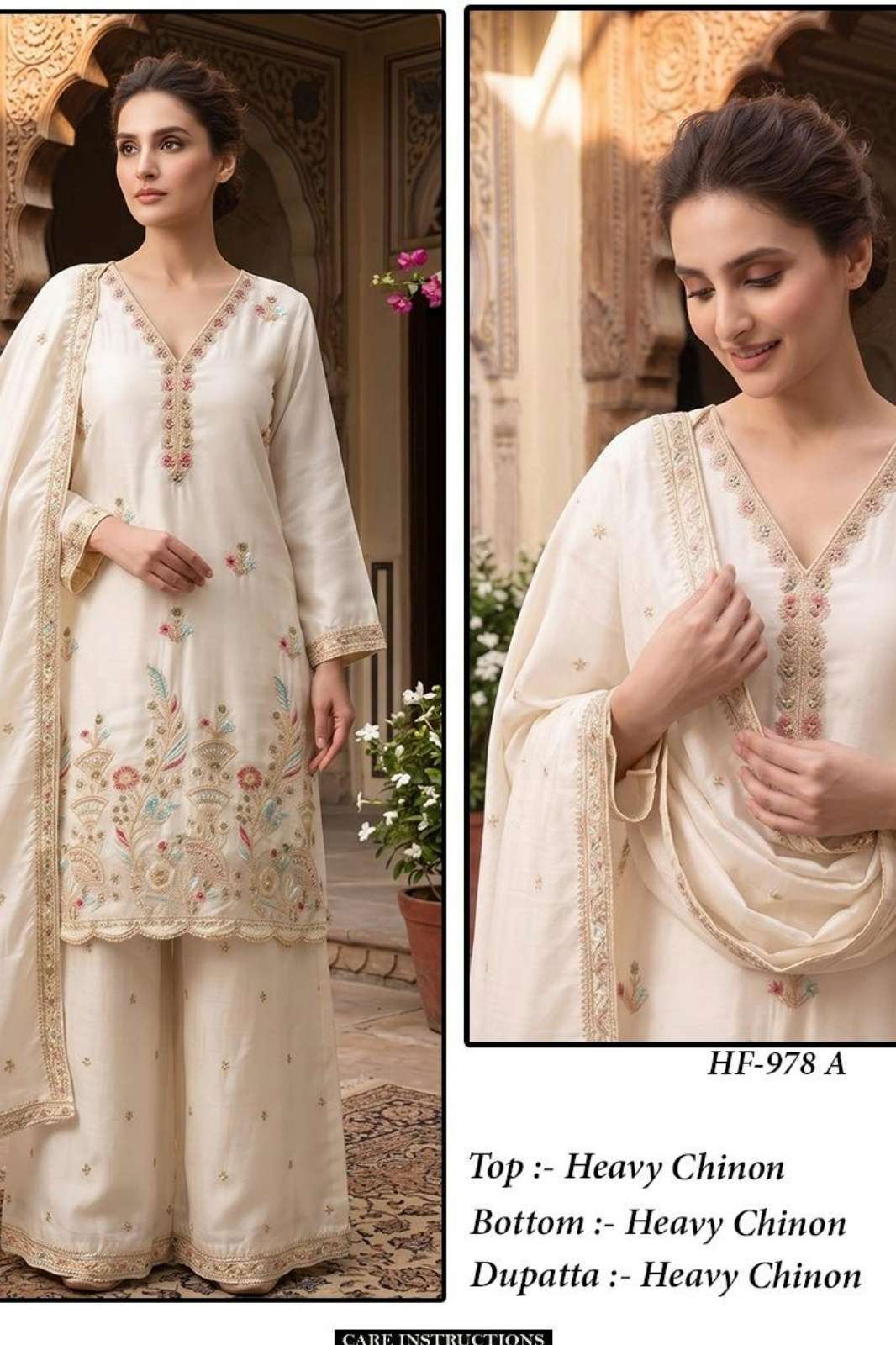 HOOR TEX HF 978 A To D Heavy Chinon  ready to wear pakistani suit 
