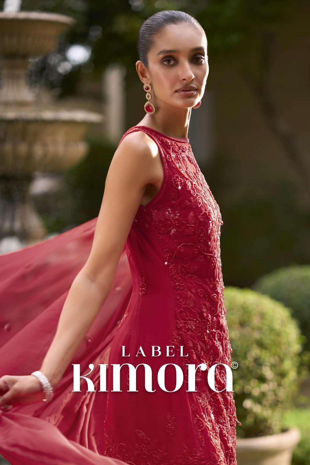 Kimora  Label Kimora 3 Georgette suit with Tulle Dupatta