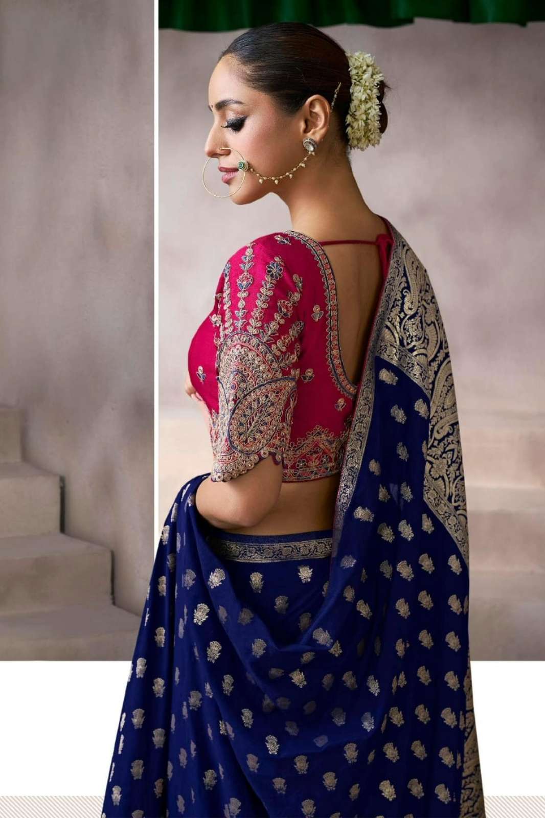 Kira Kamala Silk K 7809 Pure Crepe saree Designer Embroidery Worked Blouse