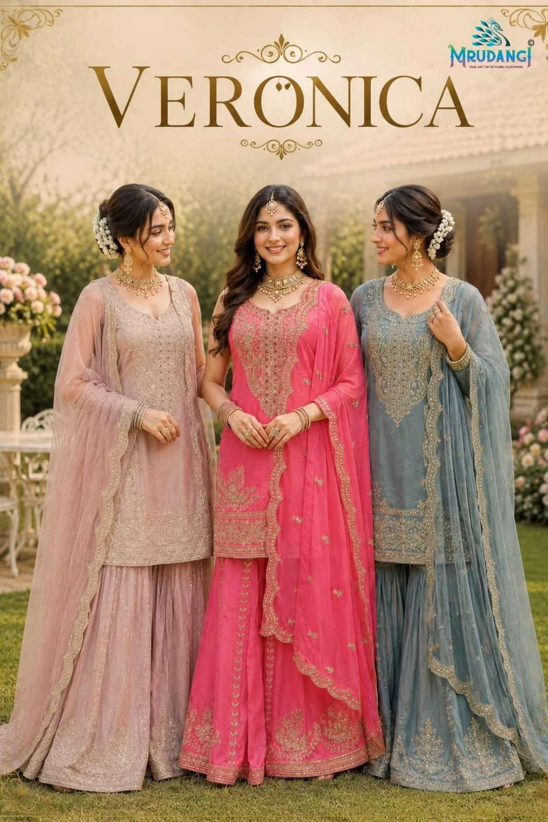 MRUDANGI VERONICA REAL PREMIUM SIMAR SILK READY TO WEAR DESIGNER SUIT
