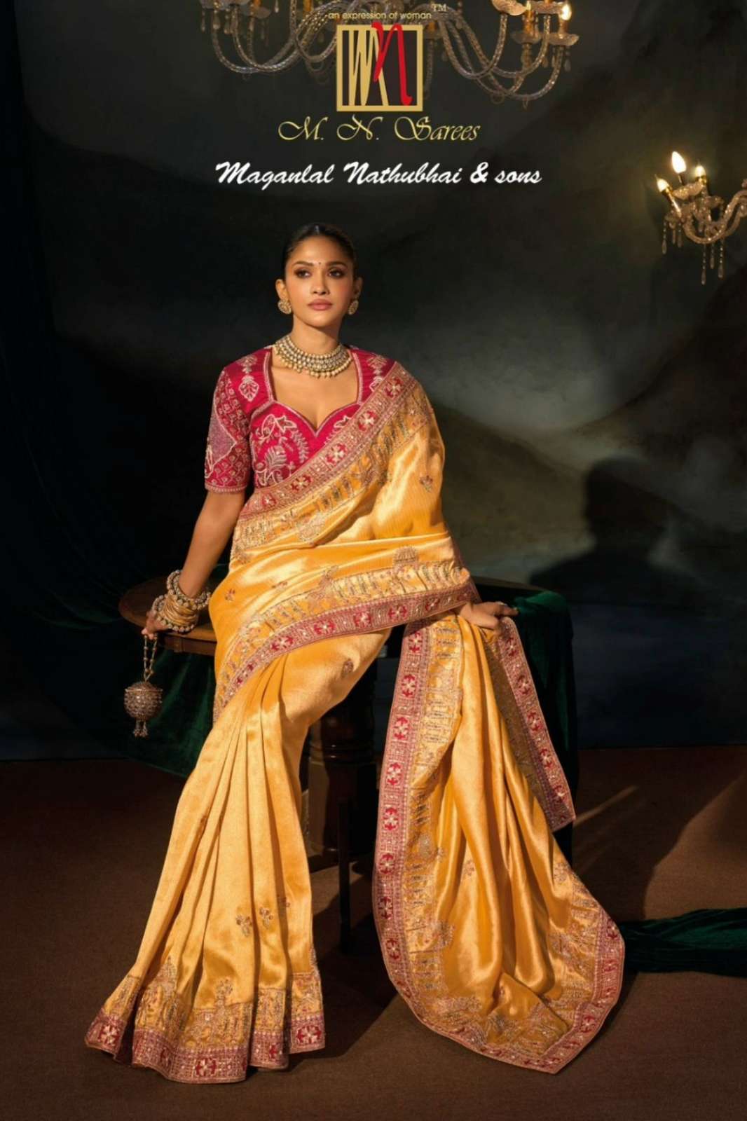 Shri Balaji 8600 Series Multi fabric Embroidery Sequins multi thread Work designer Saree 