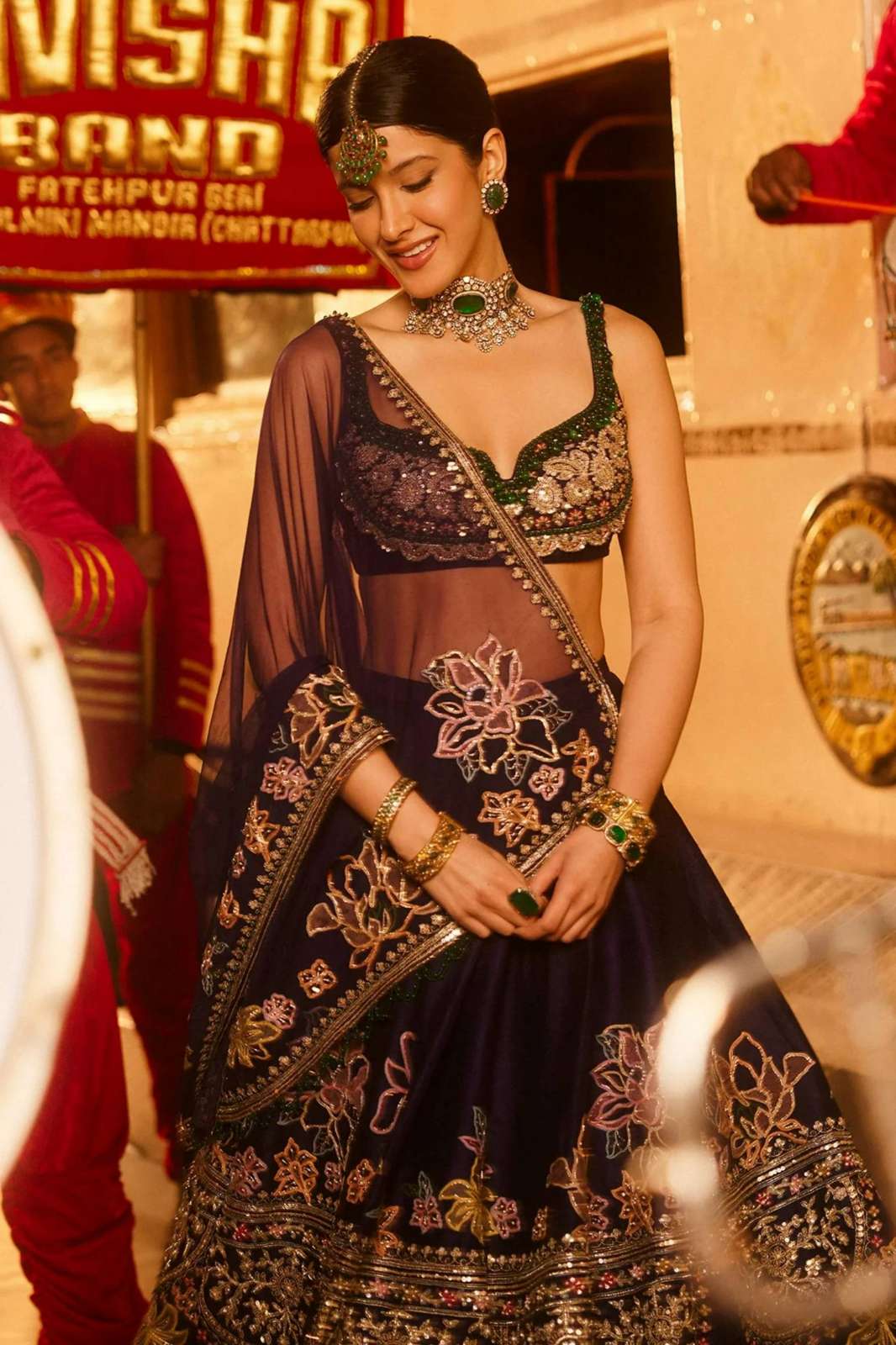 Shri Balaji FB H108 Kasturi silk lehenga with sequins & Dori work For wedding wear 