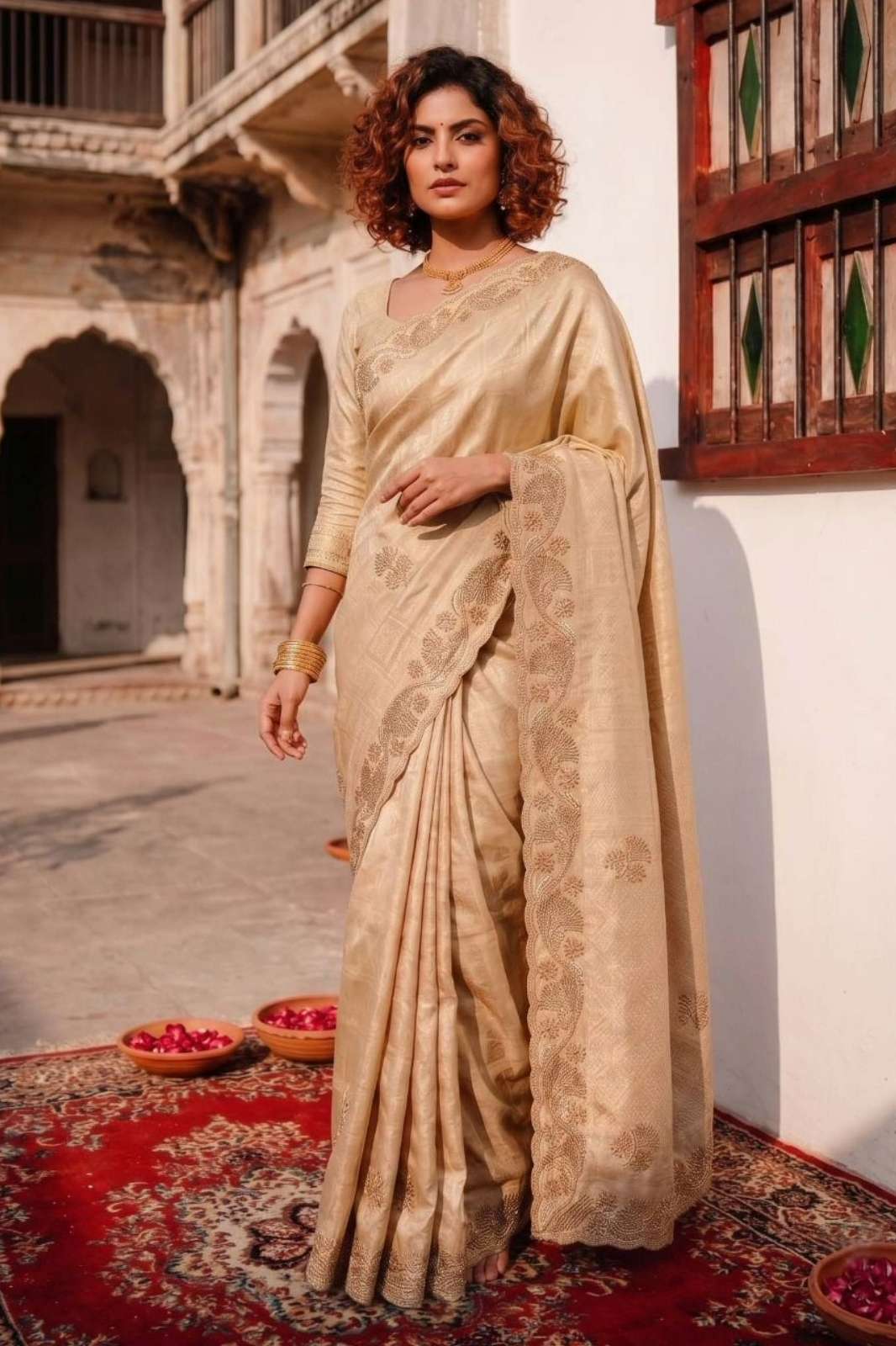 Shri Balaji ISHYA BANARASI SILK WOVEN DESIGNER HAND WORK  SAREE