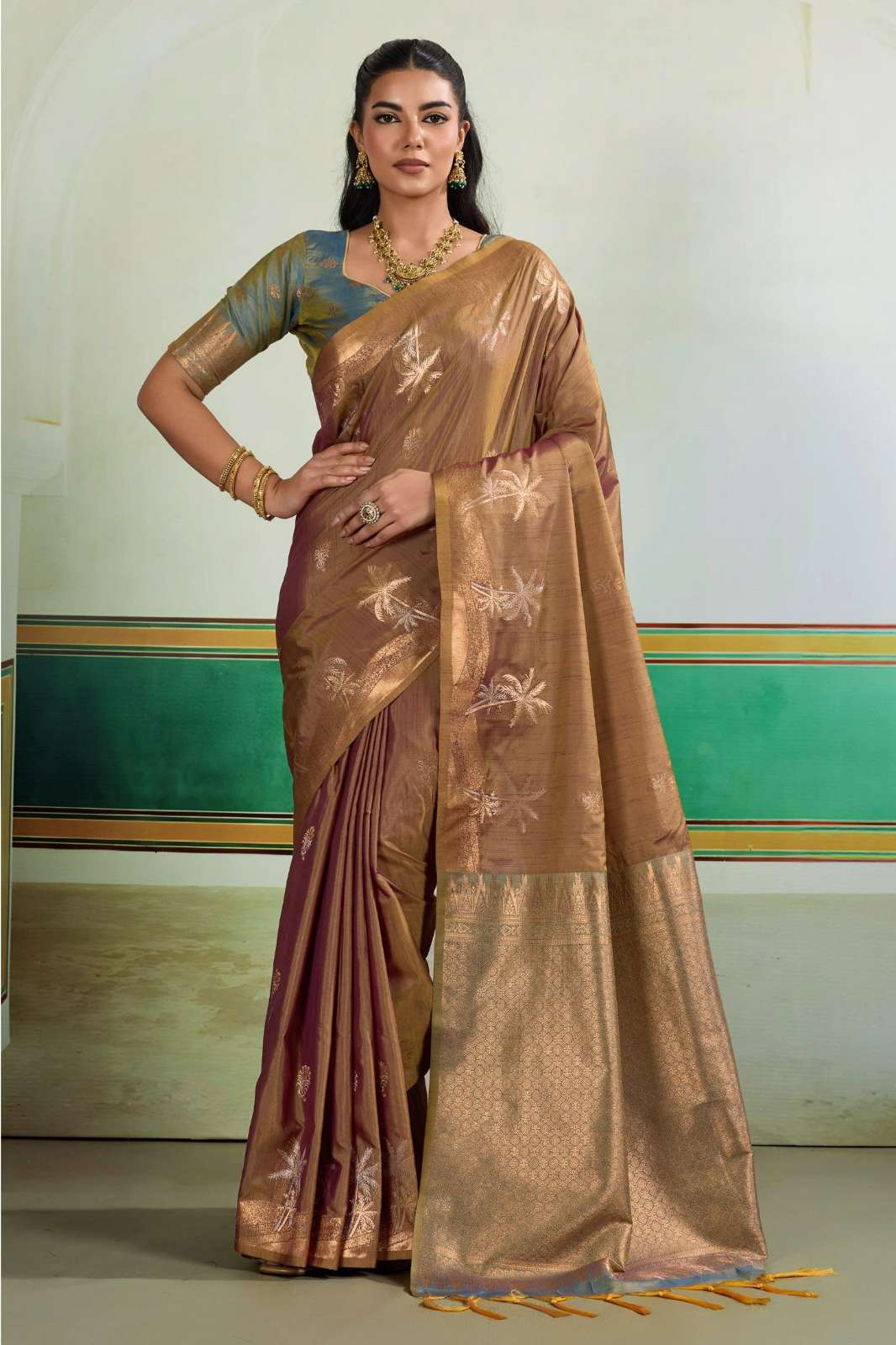 Shri Balaji KONTESSA TROPICAL TUSSAR SILK HANDLOOM WEAVING WORK SAREE
