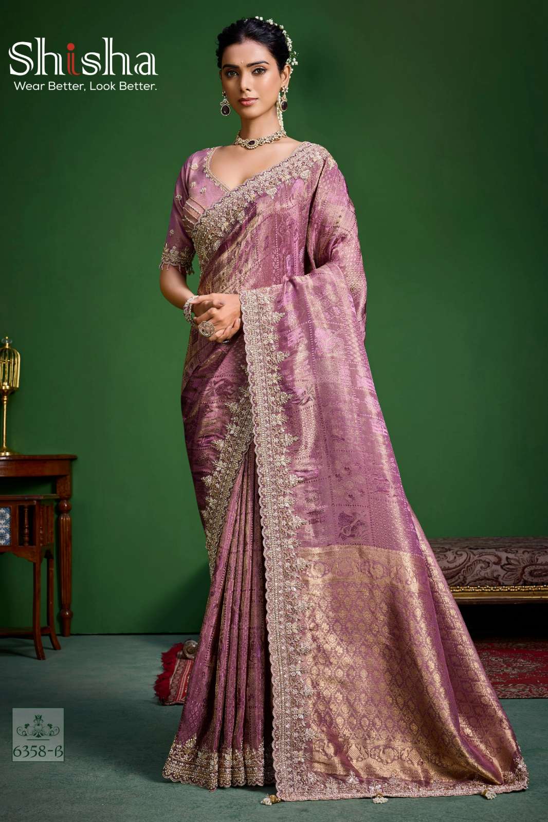 Shri balaji Kum Kum Vol 9 wedding wear Premium Tissue Silk Zari Work Saree