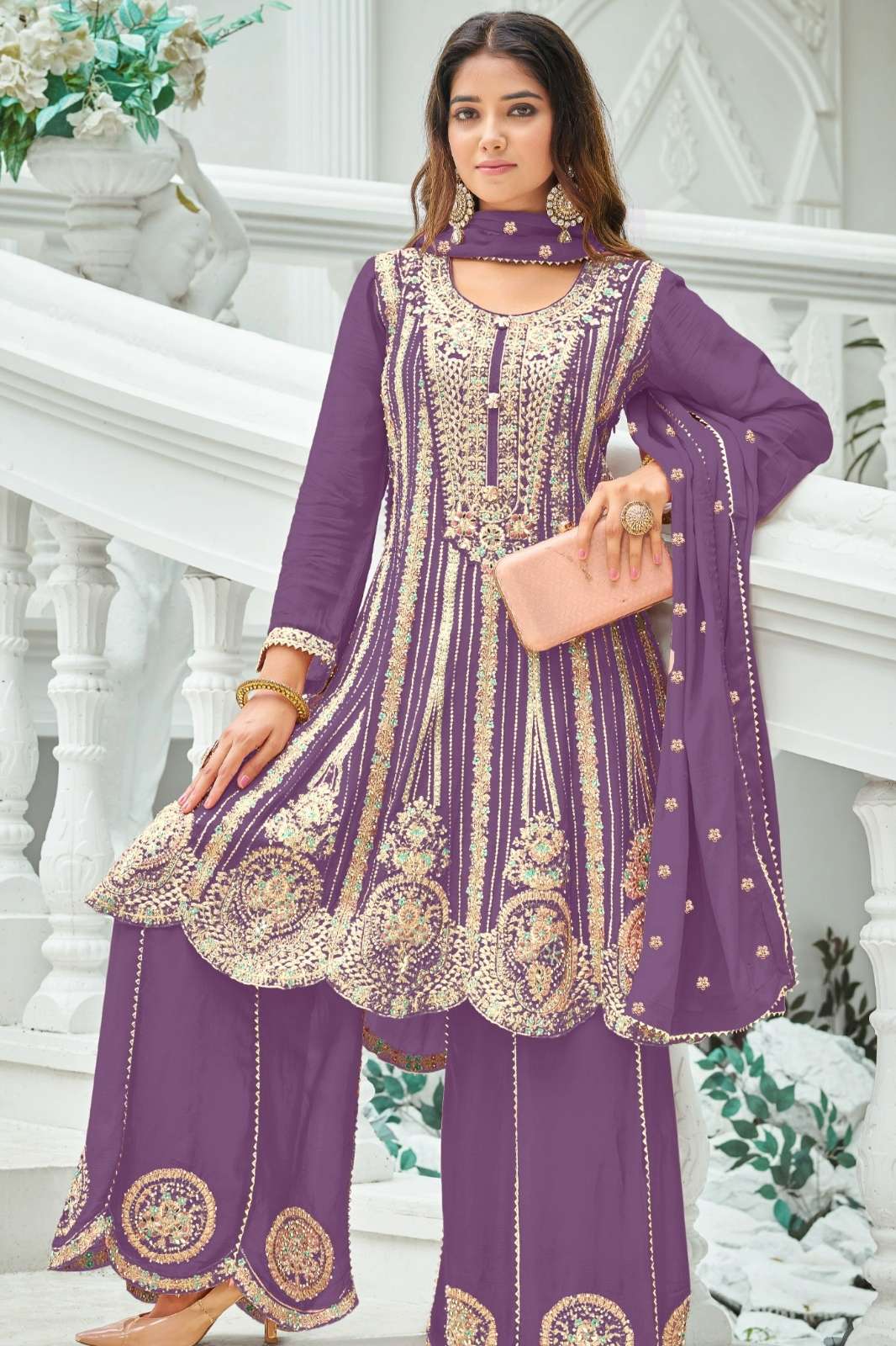 Shri balaji presents 4406KHAS CHINON SILK BEAUTIFUL NEW RADY MADE SUIT COLLECTION