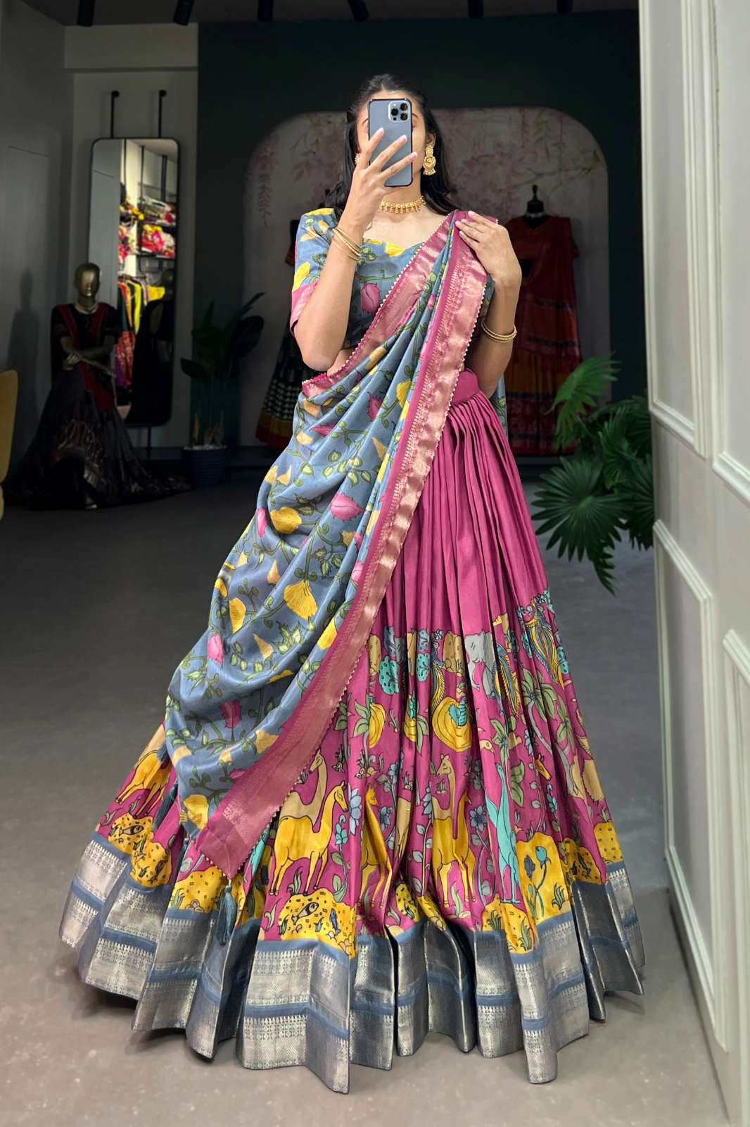 Shri Balaji Presents LNB1222 Dola Silk fabric Beautiful Printed  festive Lehenga 