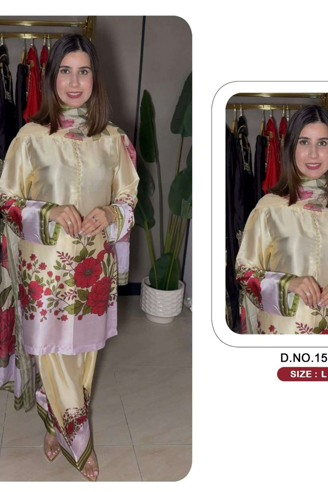 Shri balaji presents Pakistani Khas New Modal Satin suit with farsi suit 