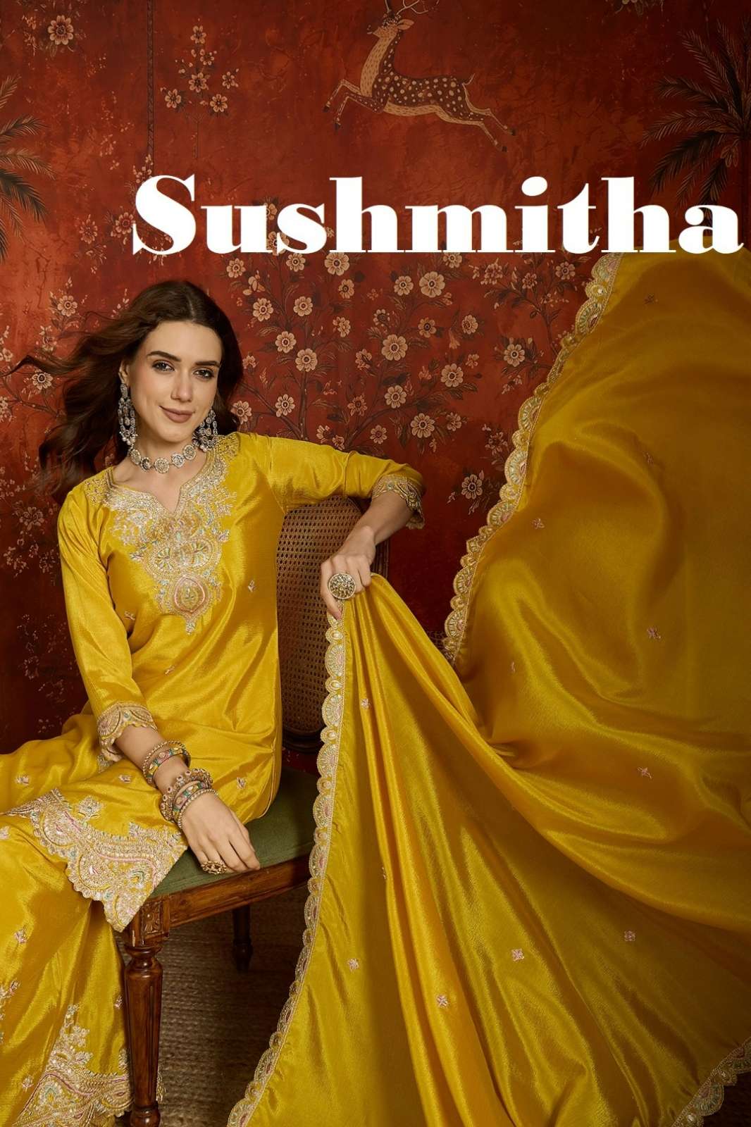 Shri balaji presents Vamika Roman Silk suit for formal days 