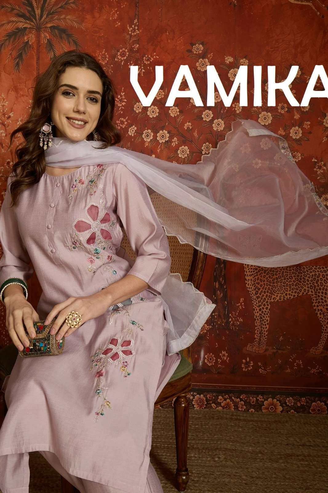 Shri balaji presents Vamika Roman Silk suit for formal days 