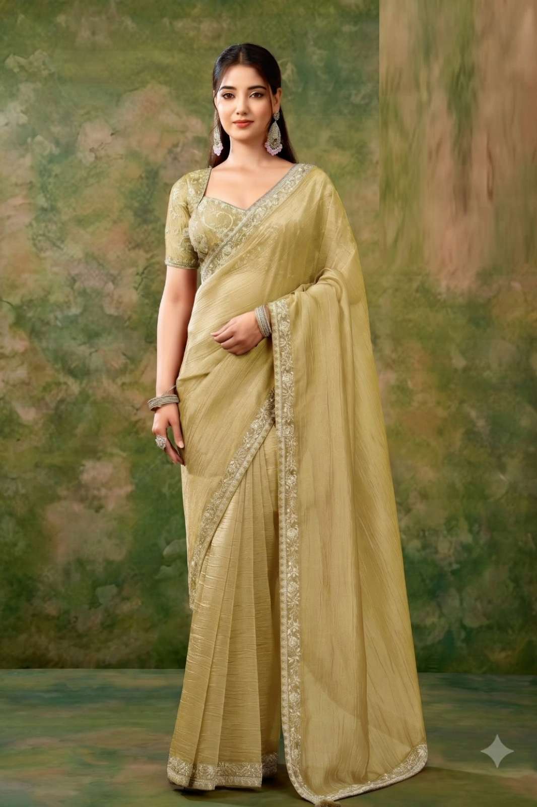 Shri balaji Royal Queen 6 Tissue Orgnaza festive wear fancy Work saree collection