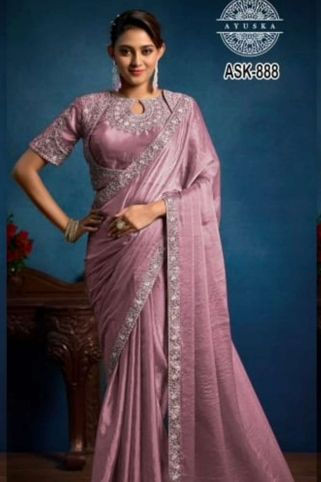 Shri balaji Royal Queen 7 Fancy work Tissue Orgnaza Saree collection