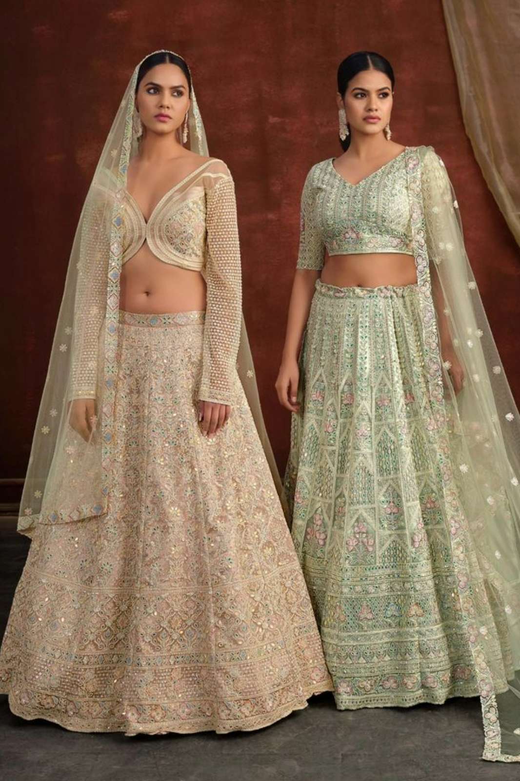Vouch SANYA VOL 2 HEAVY NET LEHENGA WITH HEAVY EMROIDERY STONE WORK