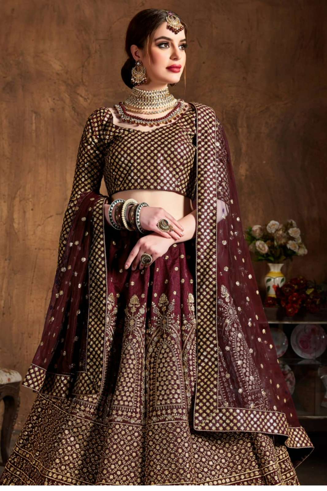 Zeel 7409 Silk Zari & Glitter Sequins Embroidery Work designer lehenga 