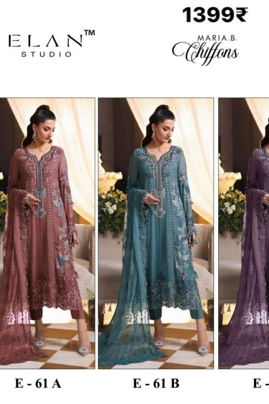 3 pcs Pakistani festive wear ready to wear full set suit collection 