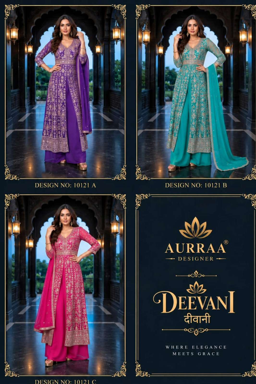 AURRAA DESIGNER PRESENTS DEEVANI CHINON  READY TO WEAR DESIGNER SUIT COLLECTION 