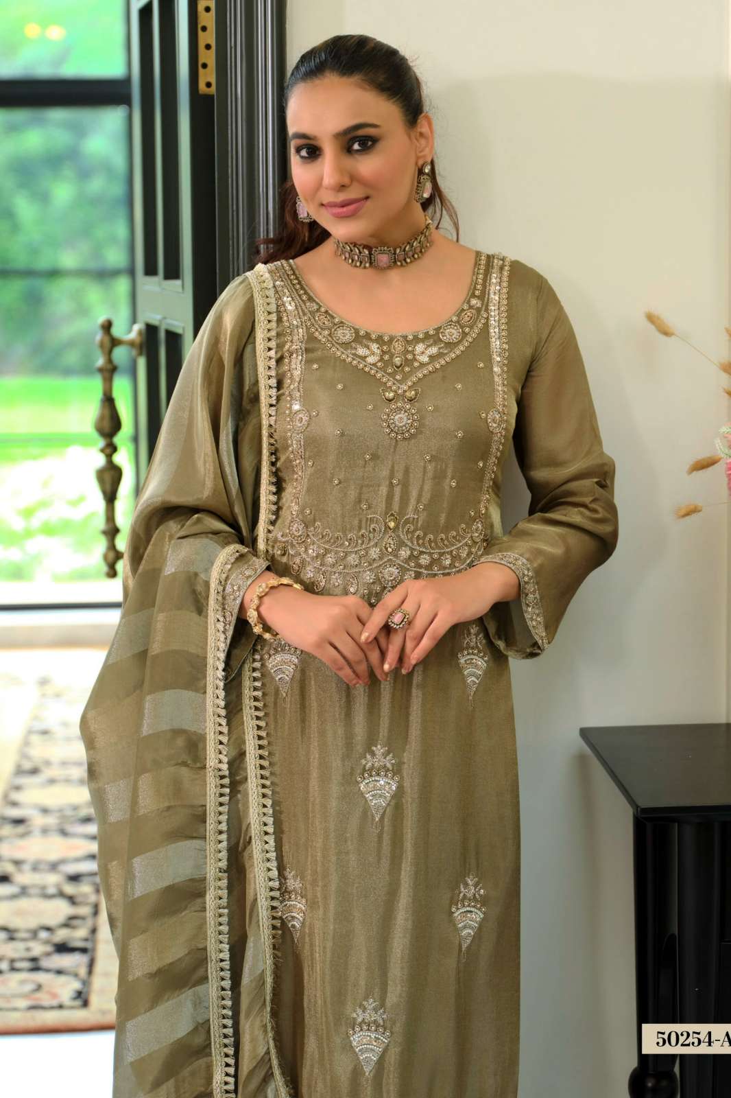 EBA presents DN 50254 Stunning beads & embroidery Work Pure viscose suit 