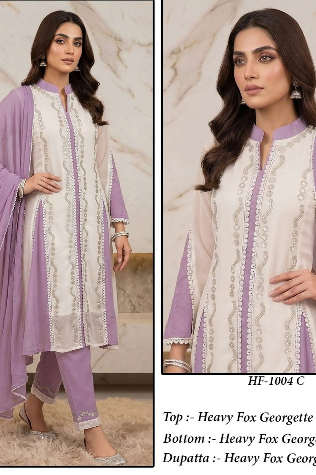 Hoor tex HF 1004 Heavy Fox Georgette ready to wear Pakistani suit 